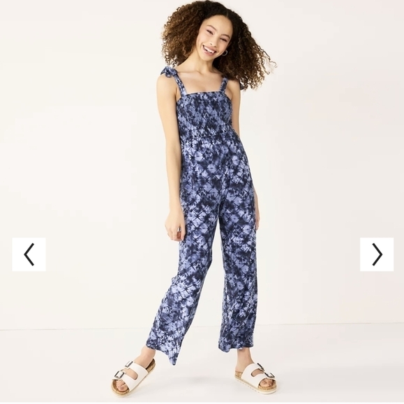 SO tie dye smocked jumpsuit - Picture 1 of 9